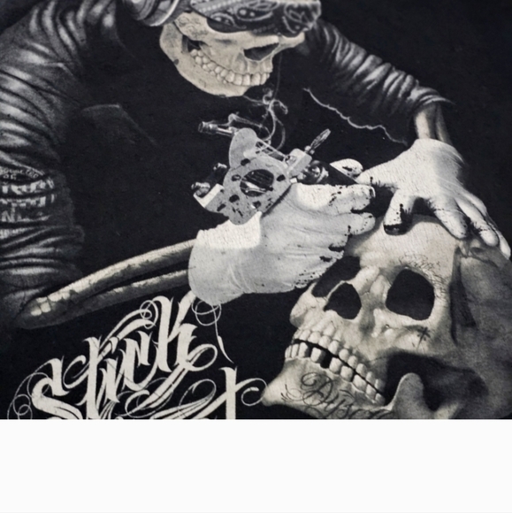 Dyse One Skull Tattoo Graphic T-shirt. "Stick To The Script" XL Unisex - Picture 2 of 7